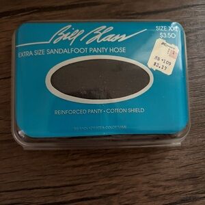 New Vintage Bill Blass Fashion‎ Design Pantyhose Size XXL Gray Plastic Case